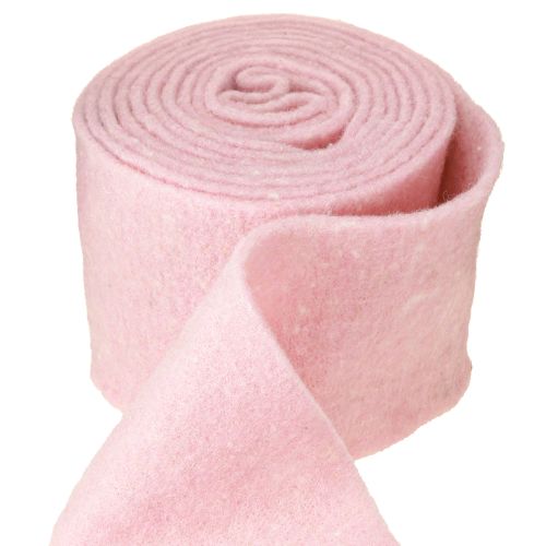 Floristik24 Ruban de feutre rose, ruban de laine, ruban de feutre de laine, largeur 15 cm, longueur 5 m