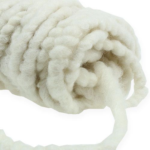 Cordon feutre Velcro Mirabell 25m blanc