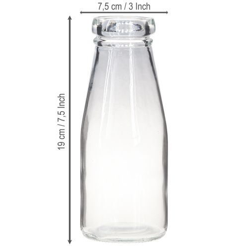 Article Vase bouteille en verre décoratif en verre Ø7,5cm H19cm