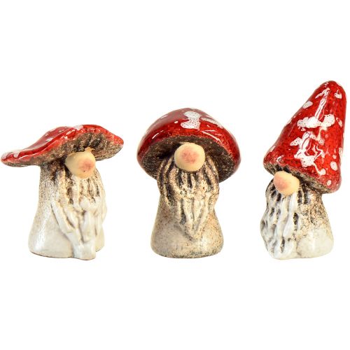 Floristik24 Figurines de gnomes de conte de fées – rouge à pois blancs, 7,5 cm – décoration magique pour le jardin et la maison – 6 pièces