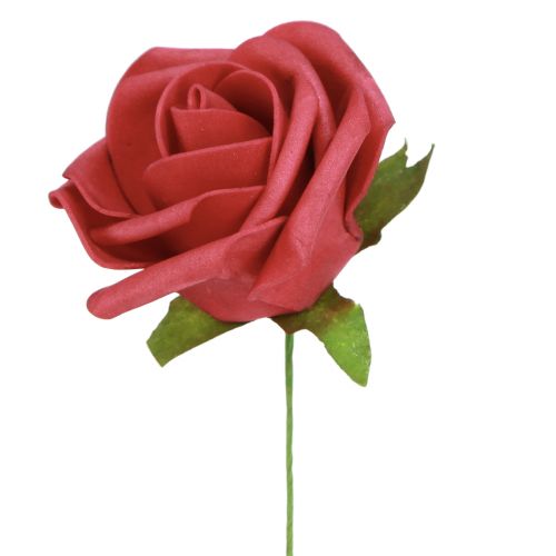 Article Rose en mousse Roses artificielles rouges en mousse 7,5 cm 18 pcs
