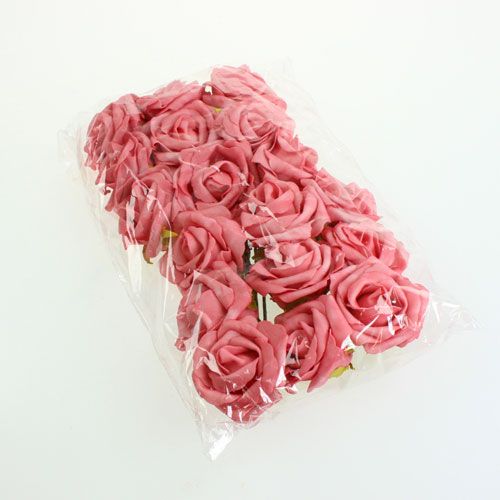 Floristik24 Rose en mousse Ø 8cm rose 18 pcs