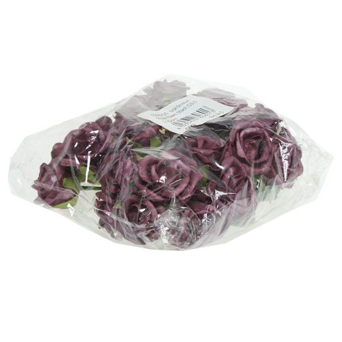 Floristik24 Rose en foam bordeaux Ø 3,5 cm 30 ex.