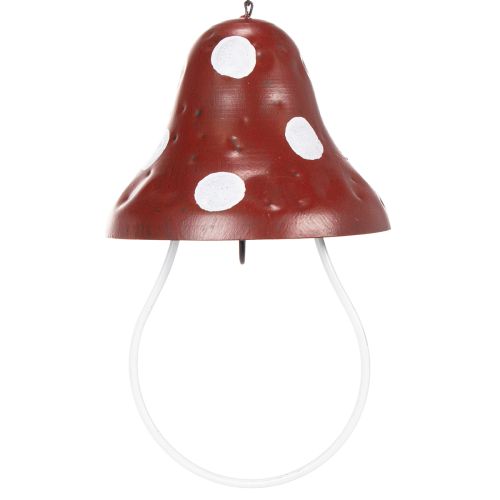 Floristik24 Station d'alimentation en métal, motif amanite tue-mouches, suspendue, rouge et blanche, 25,5 cm