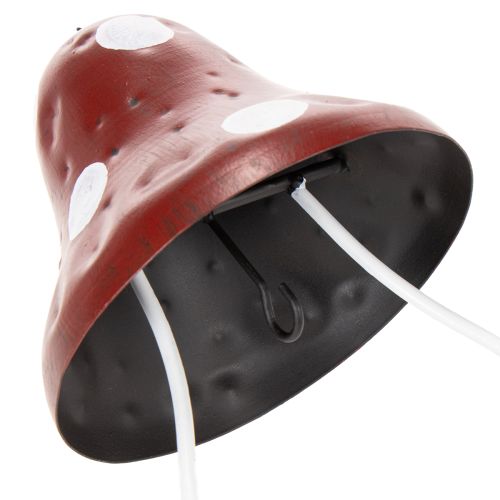 Article Station d'alimentation en métal, motif amanite tue-mouches, suspendue, rouge et blanche, 25,5 cm