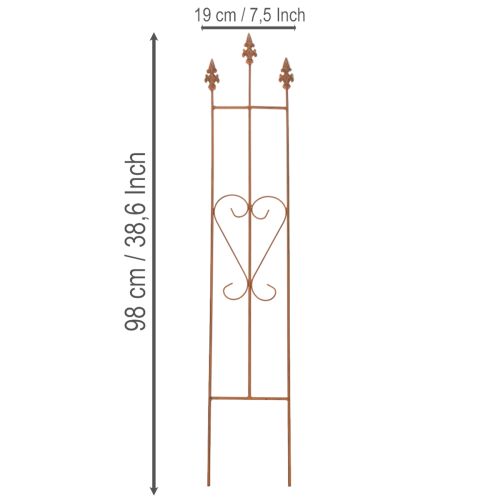 Article Treillis de jardin, support décoratif en forme de cœur pour plantes grimpantes, 98 cm