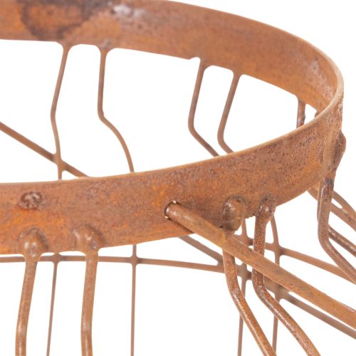 Lanterne de jardin, métal, finition rouillée, poignée, style vintage, Ø19,5 cm | Floristik24.be
