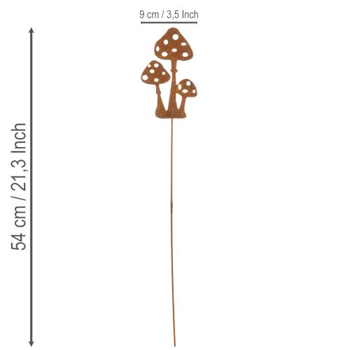 Tuteur de jardin en acier patiné, tuteur décoratif pour amanite tue-mouches, 15 cm, lot de 6 | Floristik24.be
