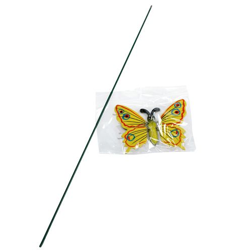 Floristik24 Papillon sur bâton 17cm jaune