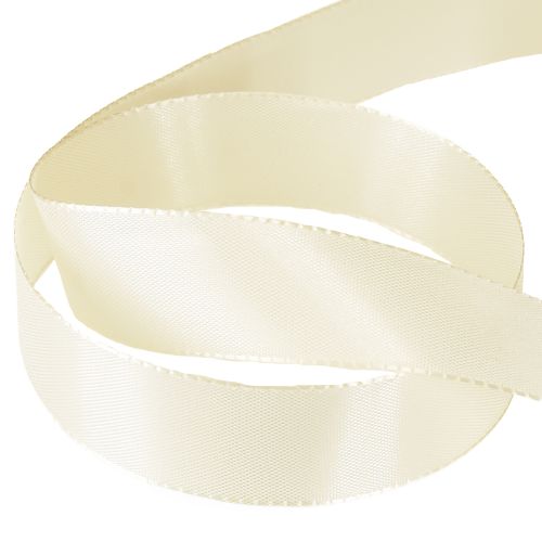 Article Ruban cadeau et ruban décoratif en taffetas crème 25 mm 50 m