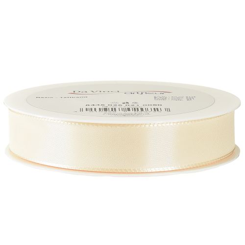 Article Ruban cadeau et ruban décoratif en taffetas crème 25 mm 50 m