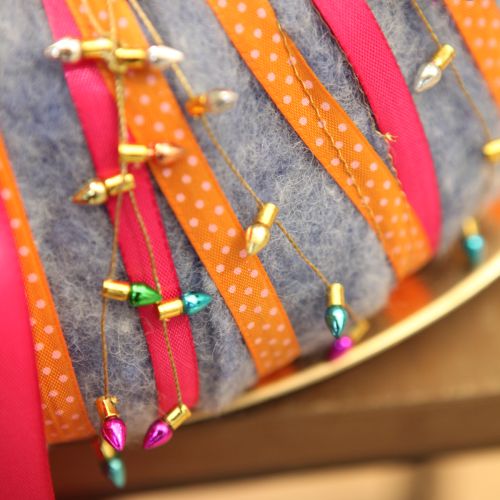 Article Ruban cadeau décoratif à pois orange 10 mm 25 m