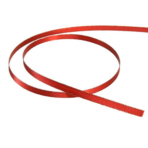 Floristik24 Ruban cadeau Ruban décoratif de Noël rouge doré L6mm L50m