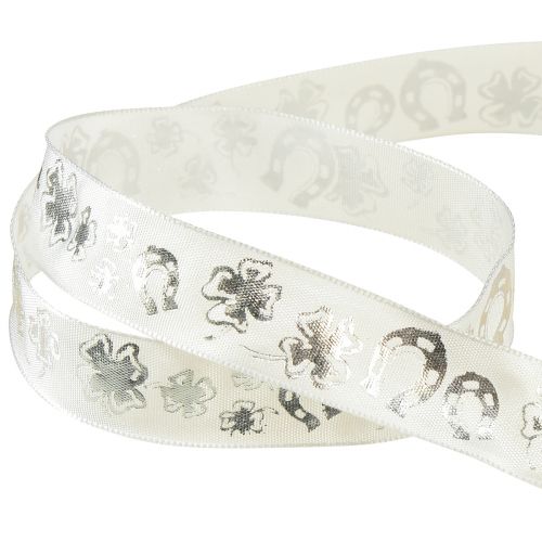 Article Ruban cadeau ruban décoratif argent blanc Réveillon du Nouvel An 25mm 18m