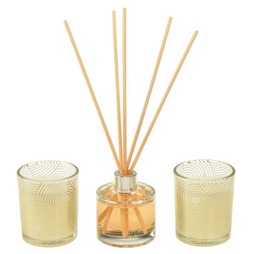 Article Coffret cadeau bougies parfumées parfum d&#39;ambiance dans un verre parfum vanille
