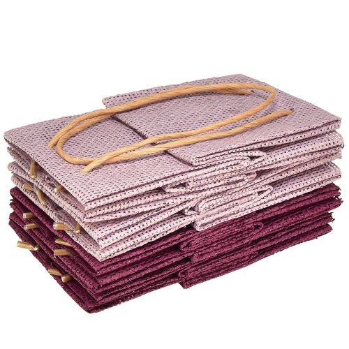 Article Sac cadeau avec poignées en rose bordeaux 10,5 cm 8 pcs