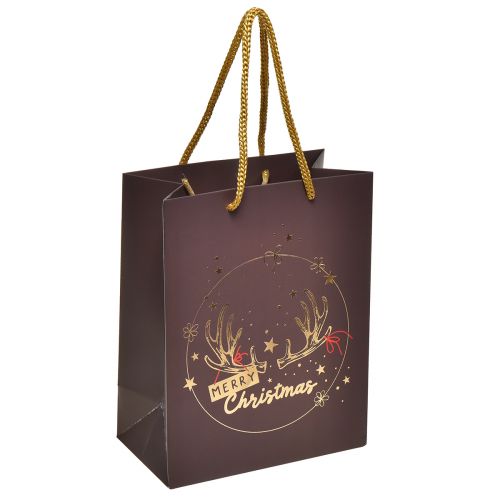 Floristik24 Sac cadeau bois de Noël marron/doré 18x10x23cm 2pcs