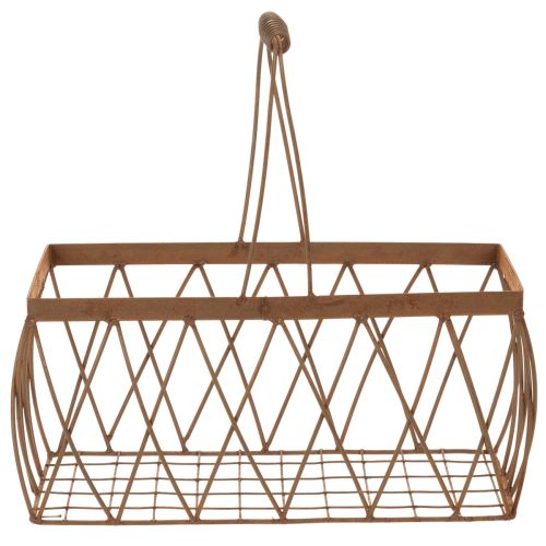 Panier en maille panier en métal aspect rouille 28x13,5x14cm 2pcs | Floristik24.be