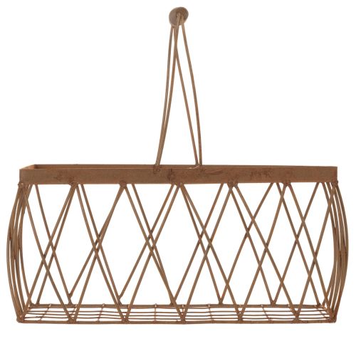 Panier en maille panier en métal aspect rouille 28x13,5x14cm 2pcs | Floristik24.be