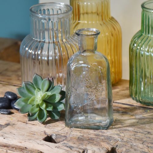 Vase bouteille en verre avec motif vase en verre transparent H19cm 2pcs