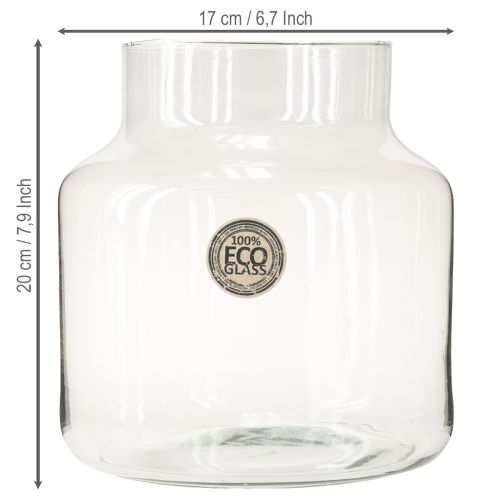Article Vase rond en verre, grand format, 100 % verre recyclé, H20, Ø17 cm