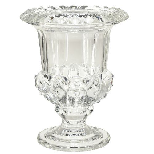 Floristik24 Vase en verre vintage au design coupe – transparent, 16x20 cm – décoration de table élégante