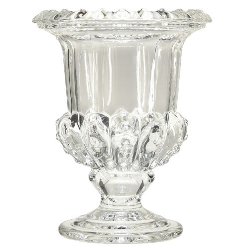 Article Vase en verre vintage au design coupe – transparent, 16x20 cm – décoration de table élégante