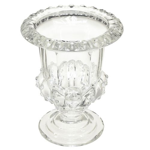 Article Vase en verre vintage au design coupe – transparent, 16x20 cm – décoration de table élégante