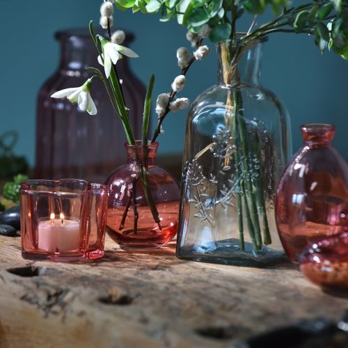 Article Vases en verre bombés Rose Mini vases Ø7,5cm H9cm 6pcs