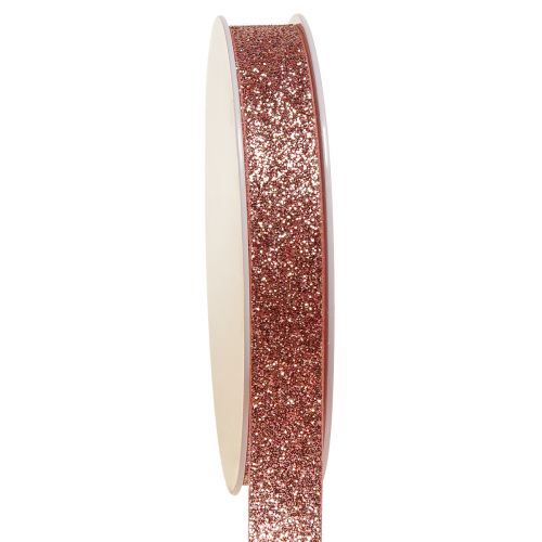 Ruban pailleté en ruban bijoux rose mica L15mm L18m