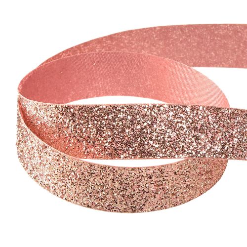 Article Ruban pailleté en ruban bijoux rose mica L15mm L18m