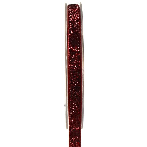 Ruban pailleté Ruban de Noël rouge foncé W10mm L10m