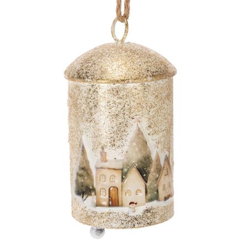 Cloche à suspendre ornée d'un motif de village d'hiver, 20 cm acheter | Floristik24.be