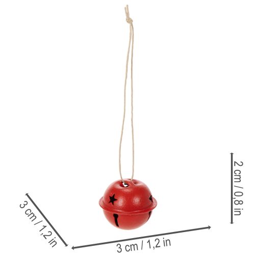 Pendentifs décoratifs en forme de cloche à motif d'étoile, 3 cm, lot de 9 | Floristik24.be