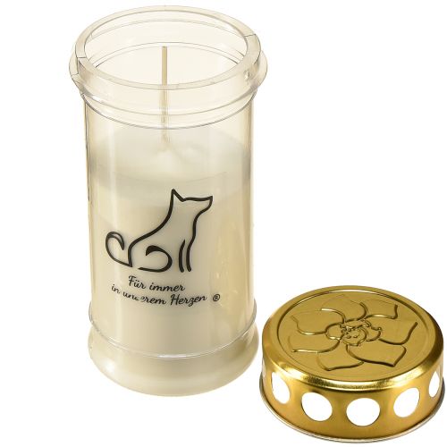 Article Lampe funéraire bougie funéraire chien pour animaux blanc Ø7cm H16,5cm