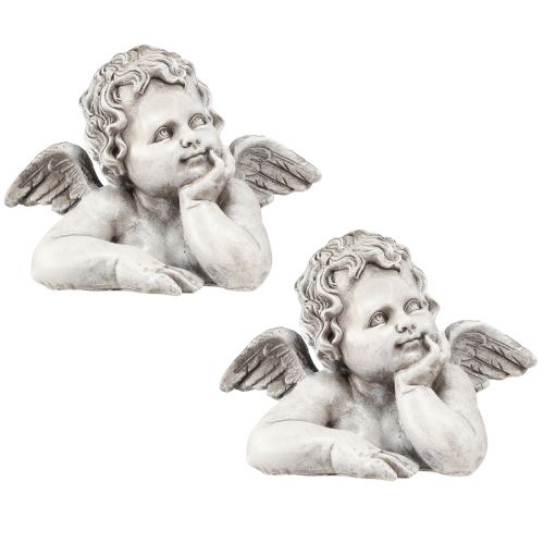 Article Décoration funéraire buste d'ange décoration funéraire polyrésine 16×10×11,5cm 2 pcs