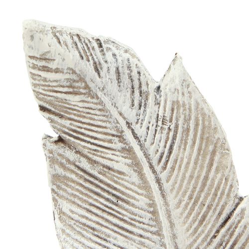 Article Décoration funéraire plume gris blanc décoration funéraire polyrésine 15,5cm 4 pcs