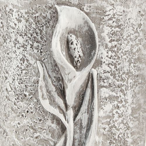 Article Vase funéraire vase gris à coller avec motif calla H32,5cm
