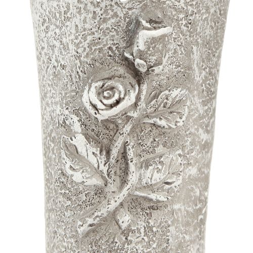 Article Vase funéraire Gris Vase à piquer avec motif roses H26cm 2pc