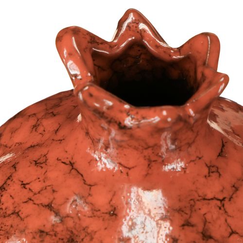 Article Vase décoratif grenade en céramique rouge marron Ø10,5cm H12cm