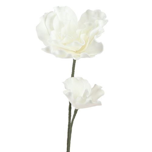 Article Grandes fleurs en mousse Fleurs artificielles en mousse Blanc 85cm 2pcs