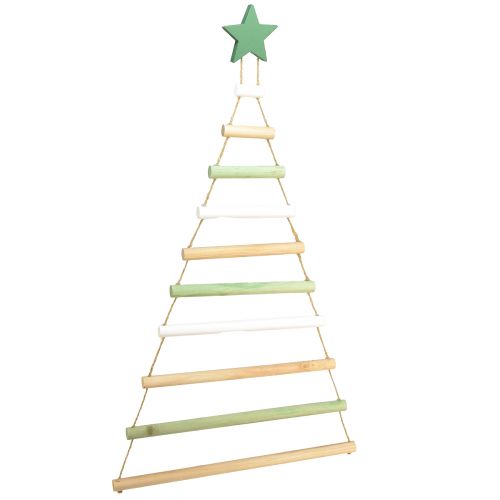 Décoration à suspendre Sapin de Noël étoile bois H59cm