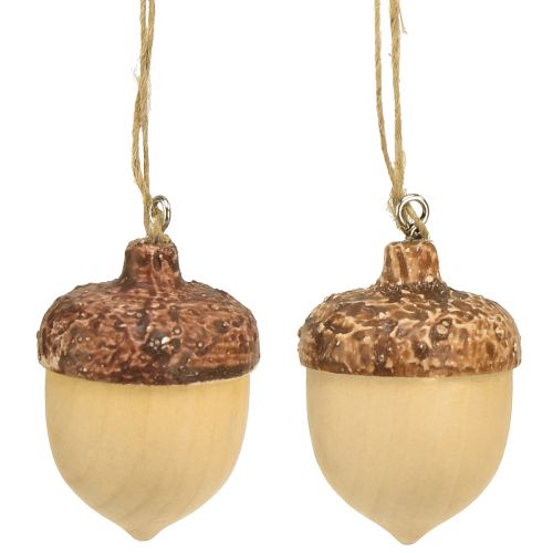 Gland pour décoration à suspendre automne naturel/marron 5,3x3,5cm 12 pièces