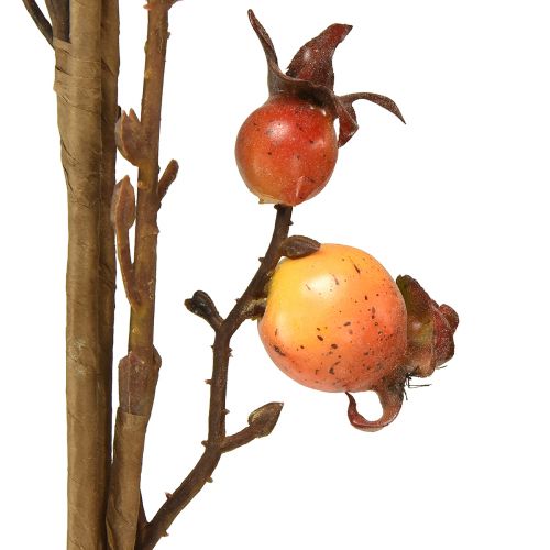 Article Branche d&#39;églantier artificielle jaune/orange, décoration d&#39;églantier L95cm