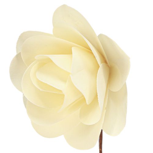 Article Roses décoratives en bois roses artificielles crème roses en bois Ø10cm 12 pcs