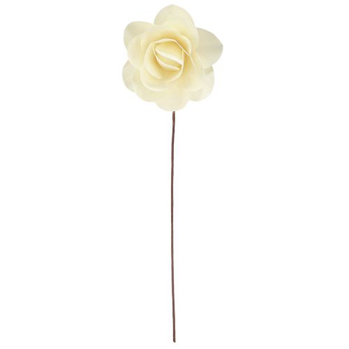 Article Roses décoratives en bois roses artificielles crème roses en bois Ø10cm 12 pcs