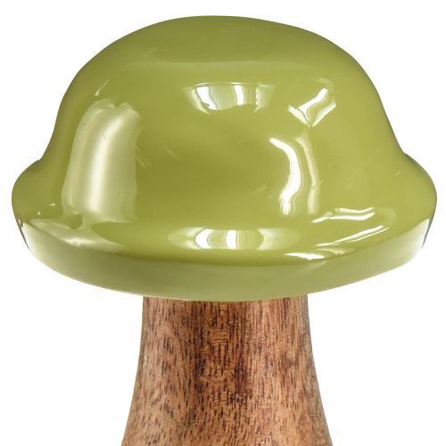 Article Champignons en bois champignons déco bois gris vert Ø6cm H10cm 2pcs