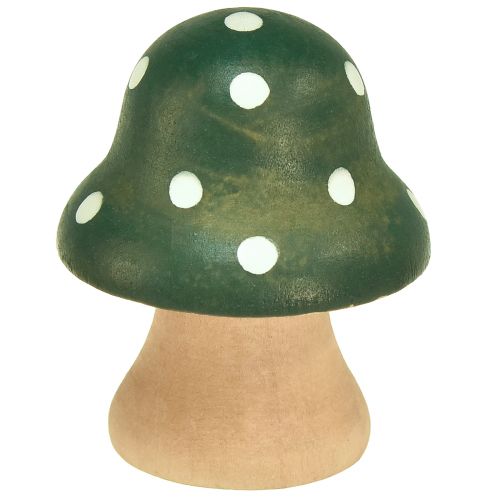Article Champignons en bois champignons décoratifs en bois mini amanites mouches vert menthe 4cm 12 pcs