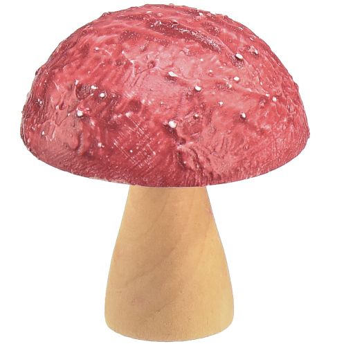 Floristik24 Champignons en bois champignons décoratifs décoration de table automne rouge naturel 5×6cm 9pcs