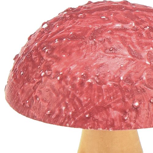 Article Champignons en bois champignons décoratifs décoration de table automne rouge naturel 5×6cm 9pcs